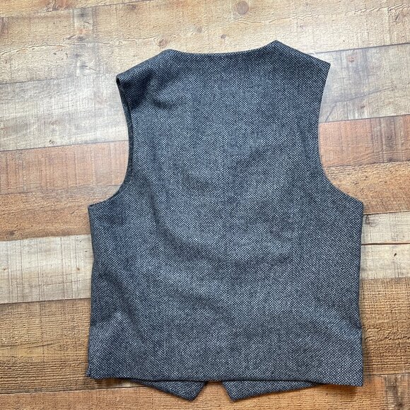 Joseph Abboud Black & Gray Wool Blend Vest size Small - Picture 4 of 4